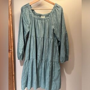 Green flowy dress